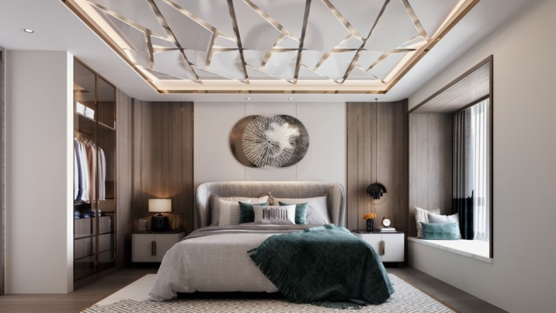 deta white acoustic ceiling panel bedroom