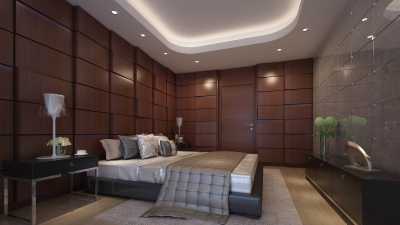 fila walnut acoustic panel bedroom