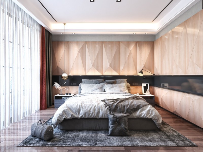 pira oak wall panel bedroom design