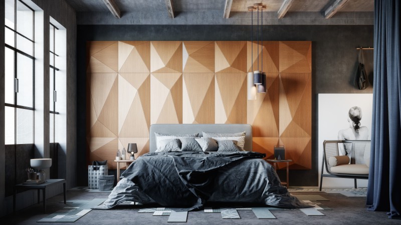 pira oak acoustic panel bedroom design