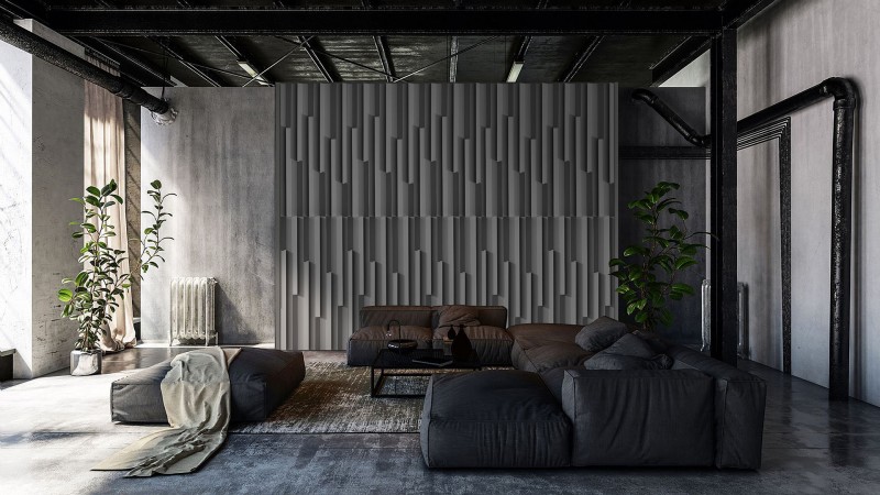 rona grey 3d wall panel