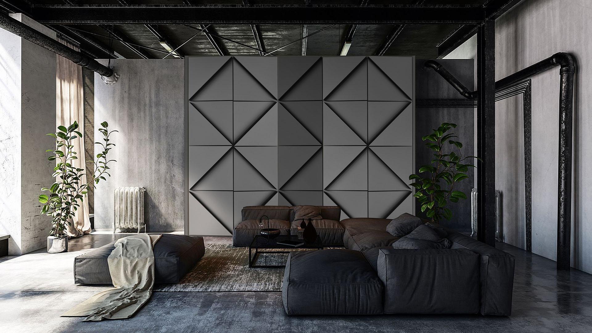 zeta grey anthracite 3d wall panel